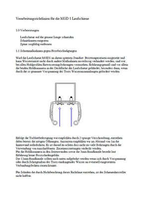 Verarbeitungsrichtlinie für die Laufschiene